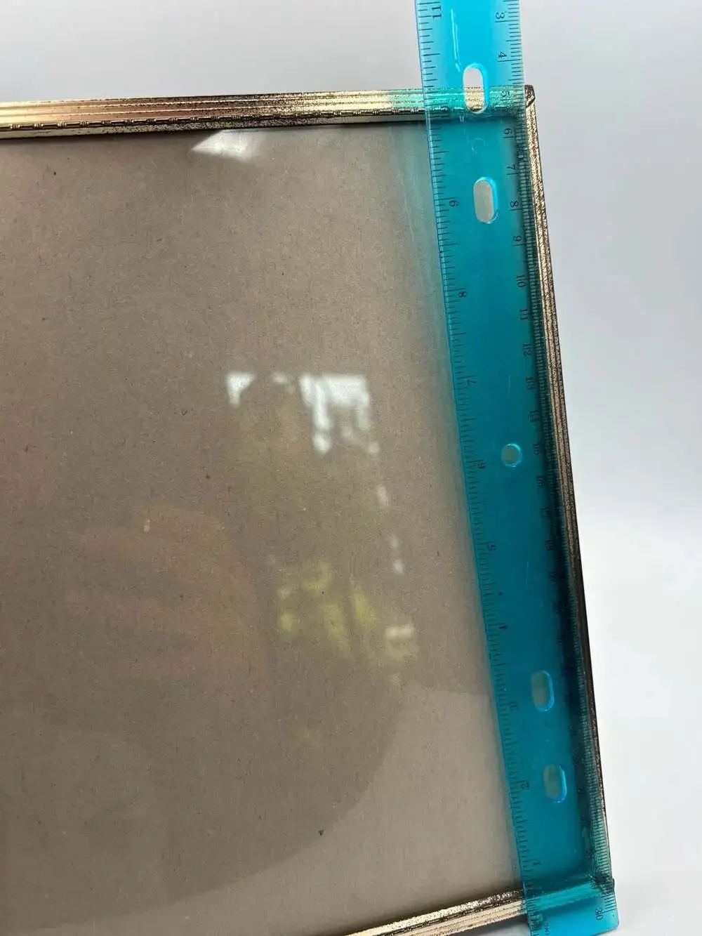Vintage Metal Picture Frame with Ornate Gold Tone Trim and Velvet Easel Back